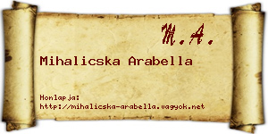 Mihalicska Arabella névjegykártya
